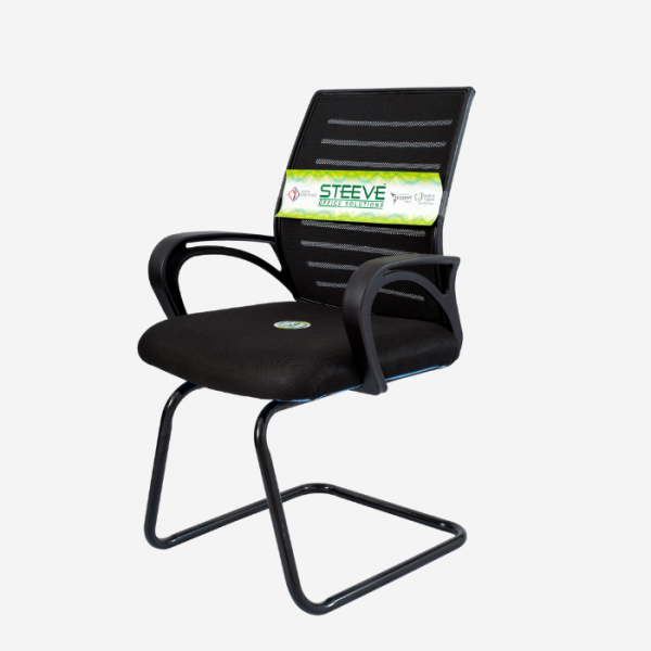 Black Fabric Visitors Chairs, For Office (VC 02)