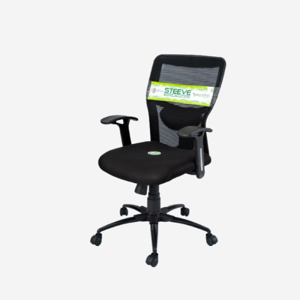 Metal Medium Back Fabric Revolving Office Chair (MBN 01)