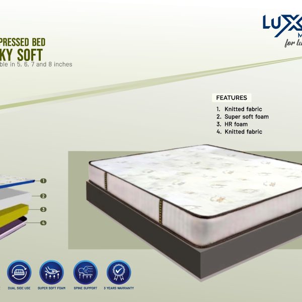 SILKY SOFT ( COMPRESSED BED) 75*72*7"